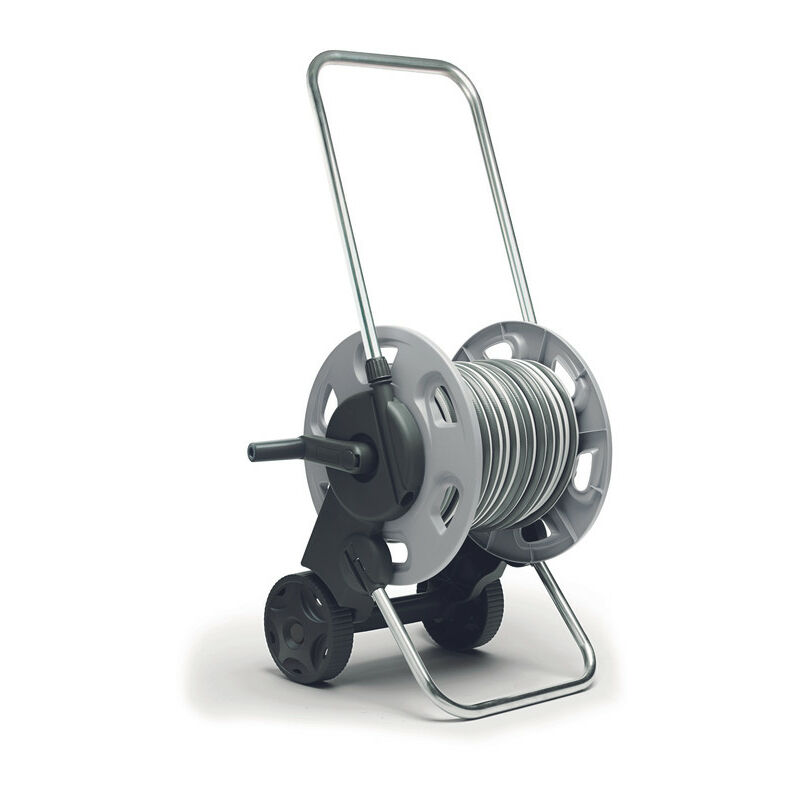 foto del prodotto concept ready, carrello avvolgitubo in plastica e metallo per l irrigazione del giardino, con 25 metri di tubo da 1 2, lancia con getto regolabile,