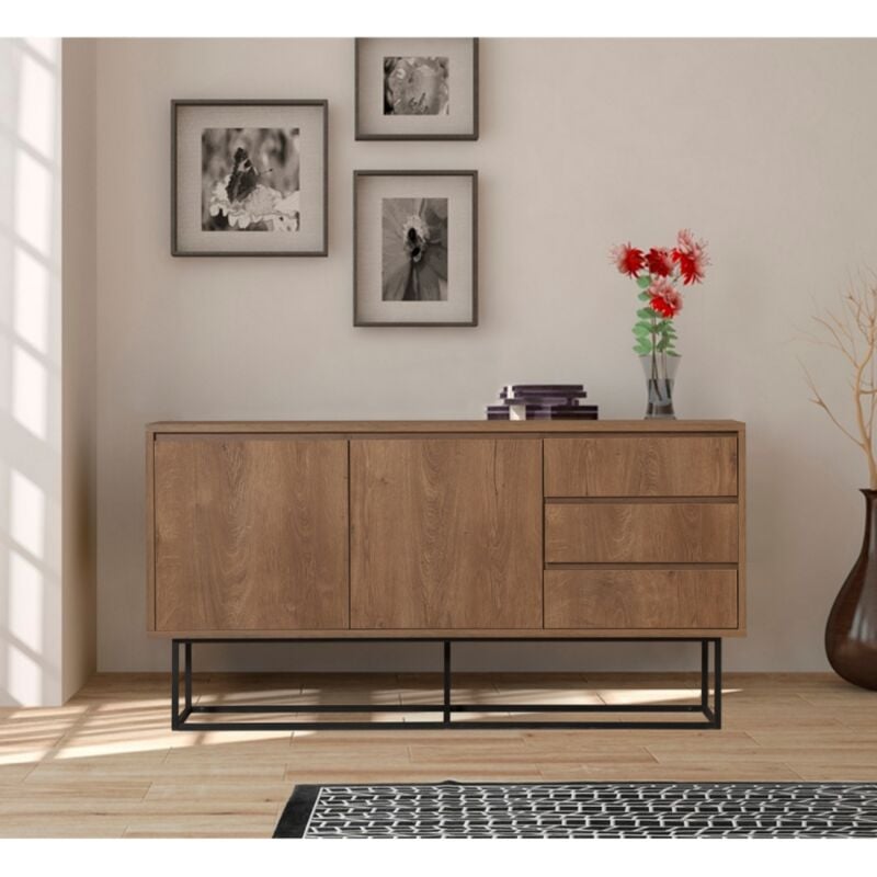 foto del prodotto concept usine buffet de madera 2 puertas y 3 cajones 140 cm sabinov