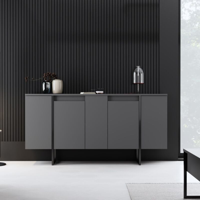 foto del prodotto concept usine credenza di design nera a 4 ante boras