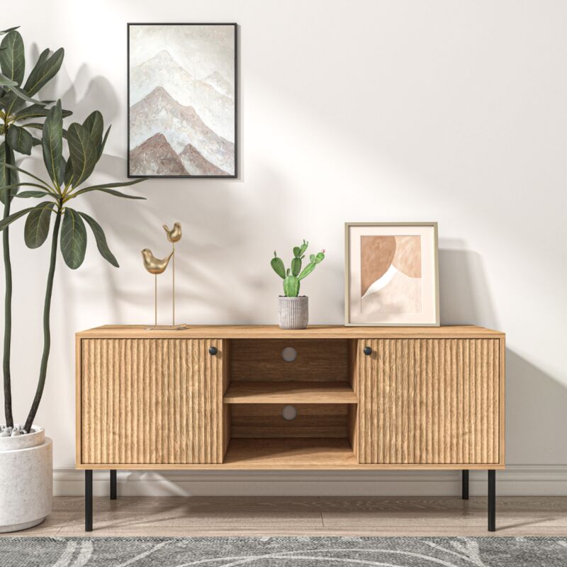 foto del prodotto concept usine credenza in legno con 2 ante e 2 nicchie edge