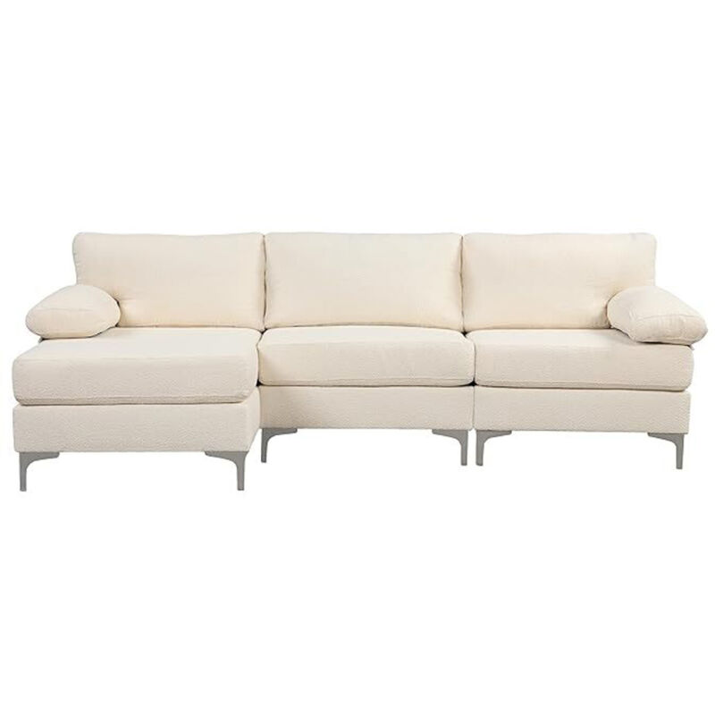 foto del prodotto concept usine divano ad angolo sinistro 4 5 posti in velluto beige galway