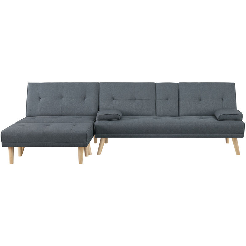foto del prodotto concept usine divano convertibile, modulare 5 posti in tessuto grigio stockholm