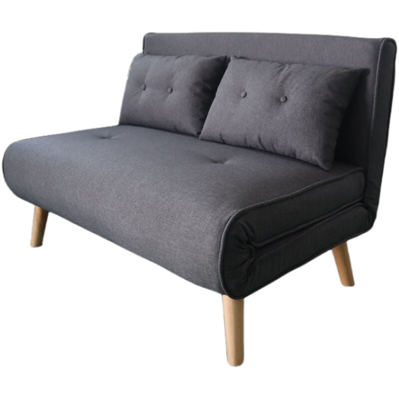 foto del prodotto concept usine divano letto a 2 posti in tessuto grigio scuro doris
