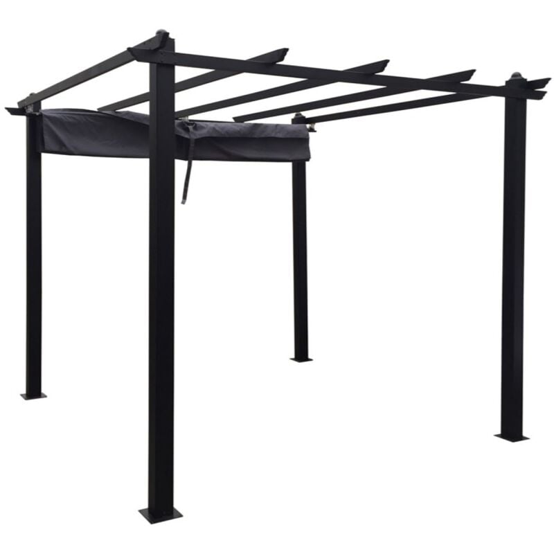 foto del prodotto concept usine gazebo autoportante alluminio e telo grigio 3 x 3 m regia