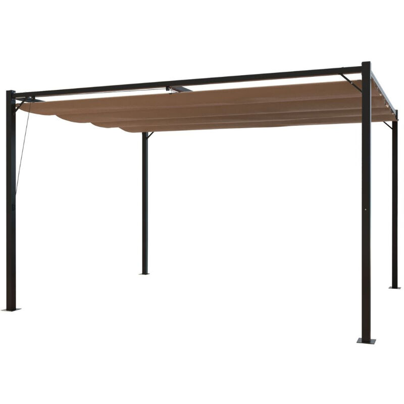 foto del prodotto concept usine gazebo autoportante tela poliestere grigio tortora 3 x 4 m, 12 m tusa