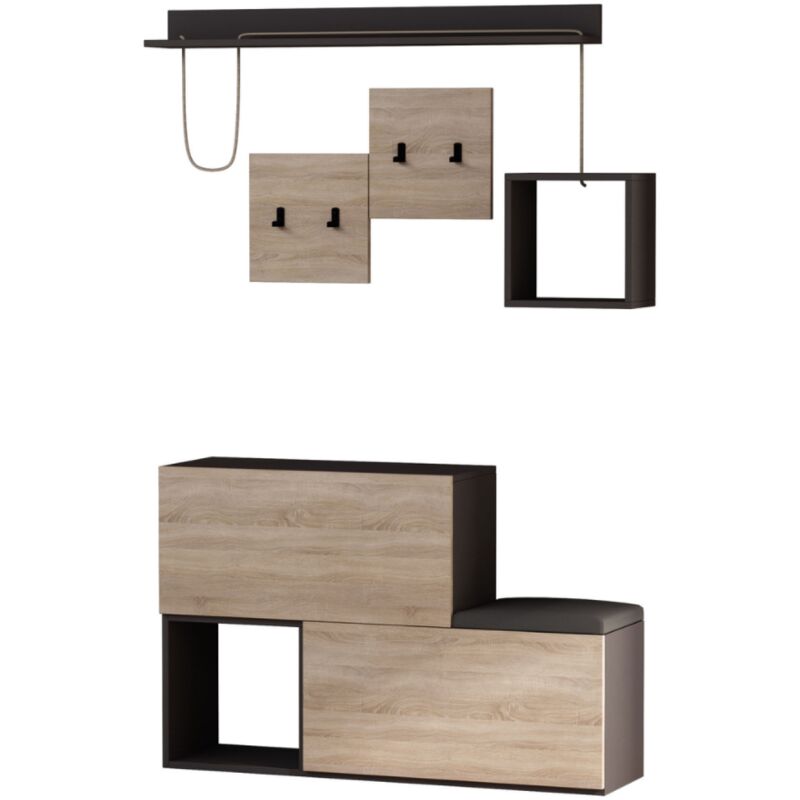 foto del prodotto concept usine mobile d ingresso design a parete legno e grigio inga