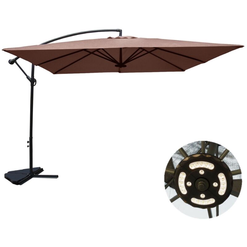 foto del prodotto concept usine ombrellone decentrato con led cioccolato 3 x 3 m solenzara