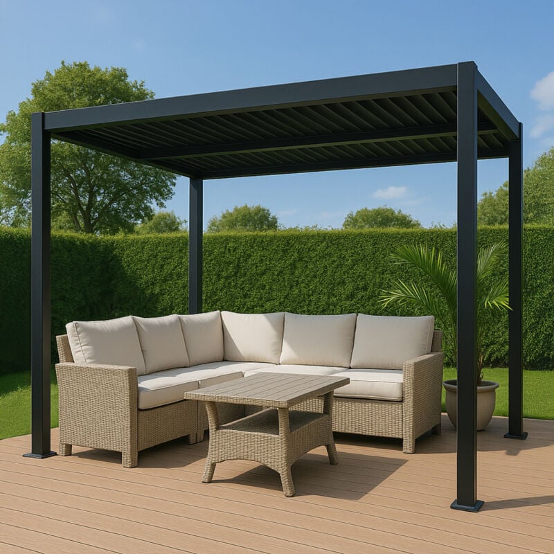foto del prodotto concept usine pergola bioclimatica 4x3m struttura in alluminio grigio antracite hydra