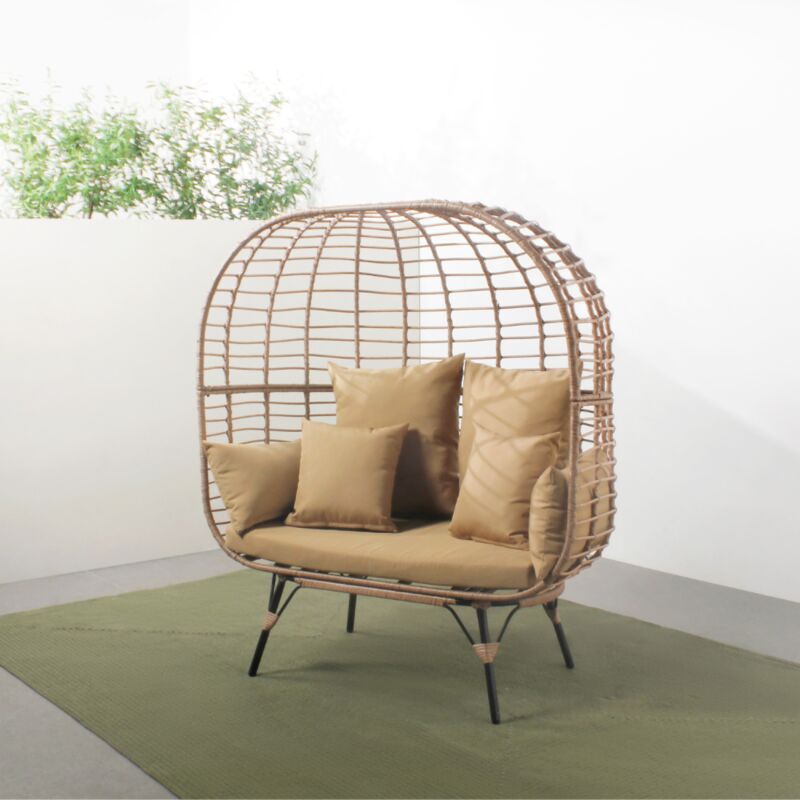 foto del prodotto concept usine poltrona indipendente a 2 posti in resina effetto rattan jane