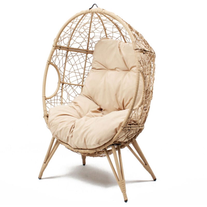 foto del prodotto concept usine poltrona su piedi in resina beige jane