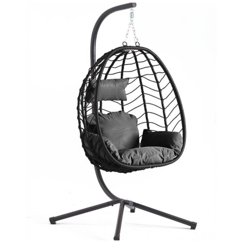 foto del prodotto concept-usine - sedia sospesa in resina nero lima