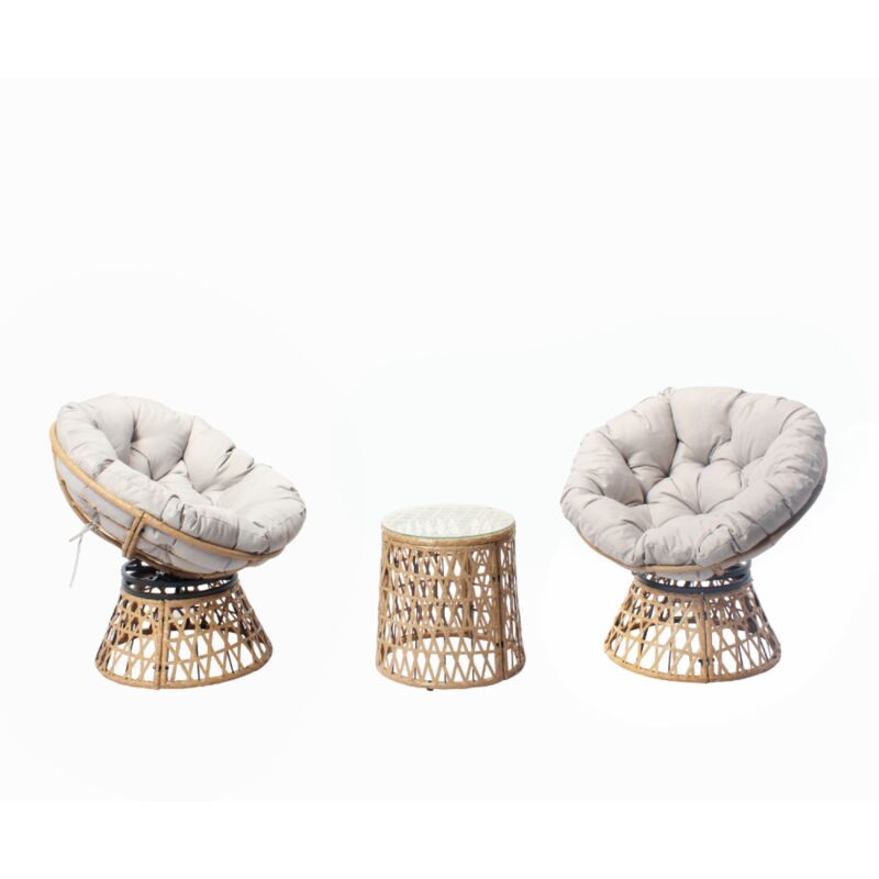 foto del prodotto concept usine set di mobili da giardino 2 poltrone e 1 tavolo papasan