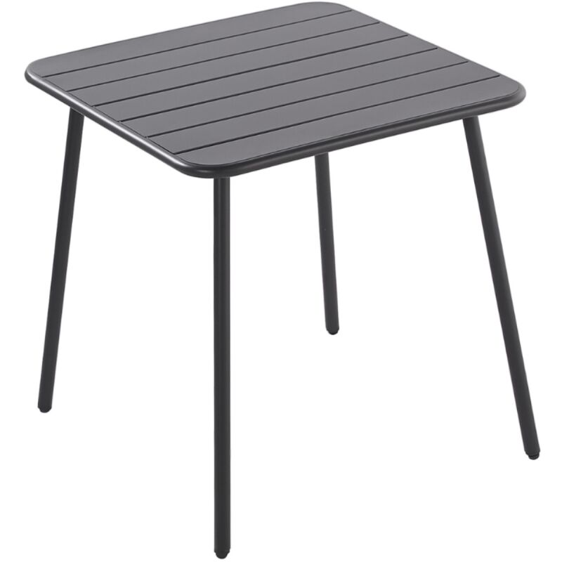 foto del prodotto concept usine tavolo da giardino quadrato in acciaio grigio scuro bergame