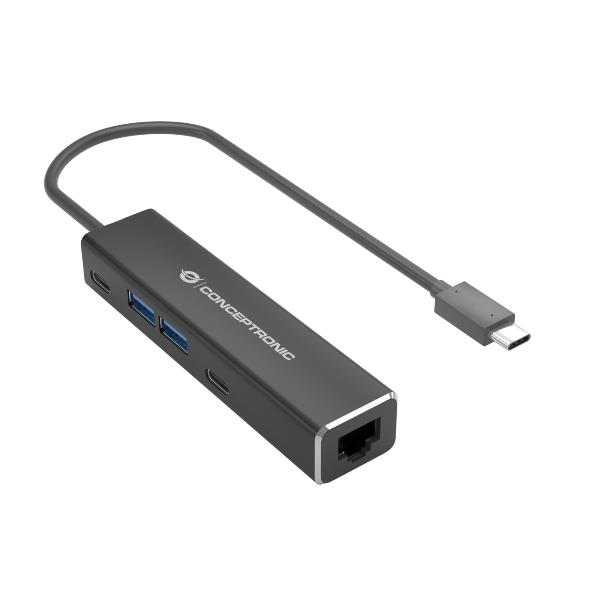 foto del prodotto conceptronic abby14b replicatore di porte e docking station per laptop cablato usb 3.2 gen 1 3.1 gen 1 type c grigio