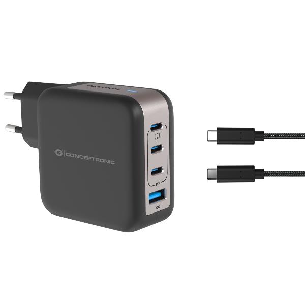 foto del prodotto conceptronic althea18b caricabatterie per dispositivi mobili universale nero ac ricarica rapida interno