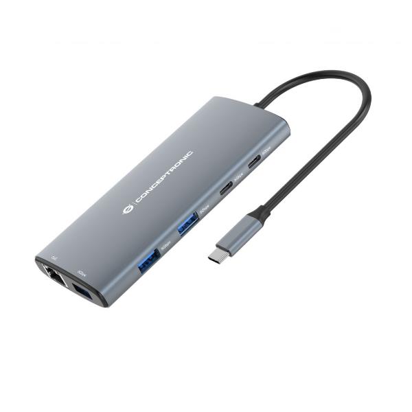 foto del prodotto conceptronic donn06g replicatore di porte e docking station per laptop cablato usb 3.2 gen 1 3.1 gen 1 type c grigio