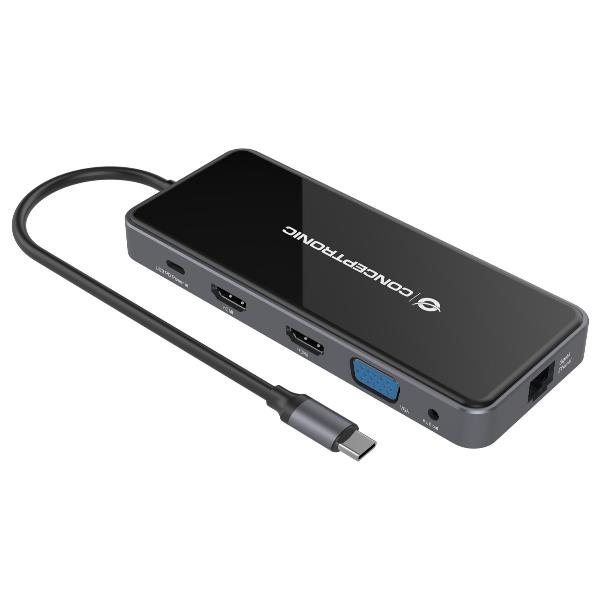 foto del prodotto conceptronic donn15g replicatore di porte e docking station per laptop cablato usb 3.2 gen 1 3.1 gen 1 type c grigio