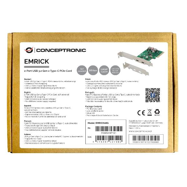 foto del prodotto conceptronic emrick08g scheda di interfaccia e adattatore interno usb 3.2 gen 2 3.1 gen 2 