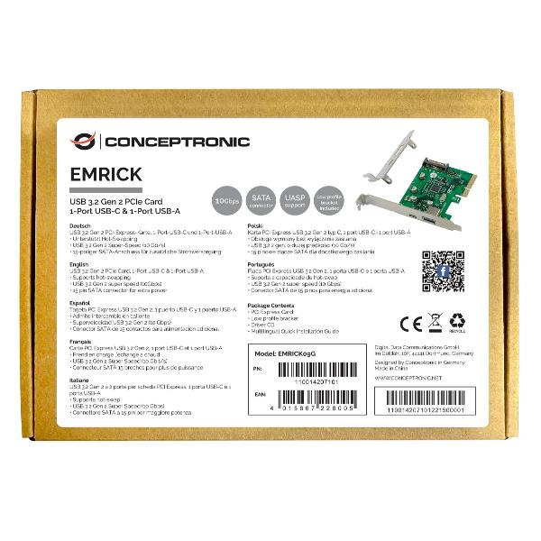 foto del prodotto conceptronic emrick09g scheda di interfaccia e adattatore interno usb 3.2 gen 2 3.1 gen 2 