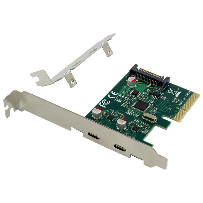 foto del prodotto conceptronic emrick13g scheda pcie usb 3.2 gen 2 interna 2 porte type-c verde 10gbps