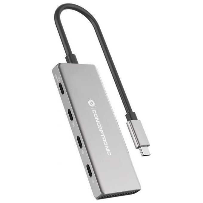foto del prodotto conceptronic hubbies16g hub di interfaccia usb 3.2 gen 2 type c 10000 mbit s grigio