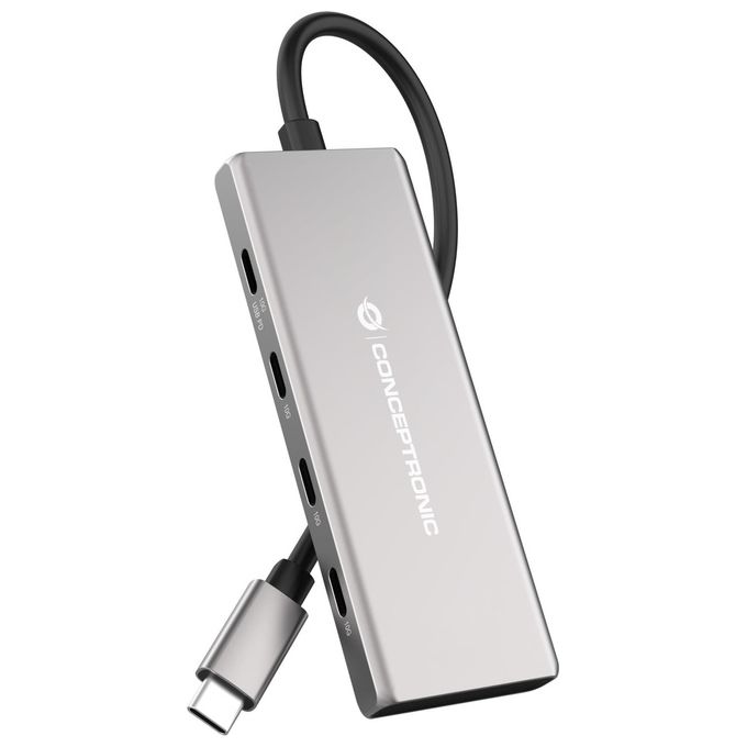foto del prodotto conceptronic hubbies17g hub di interfaccia usb 3.2 gen 2 type-c 10000 mbit-s grigio