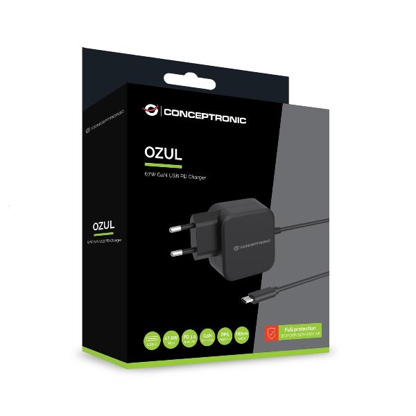 foto del prodotto conceptronic ozul04be caricabatterie per dispositivi mobili universale nero ac interno