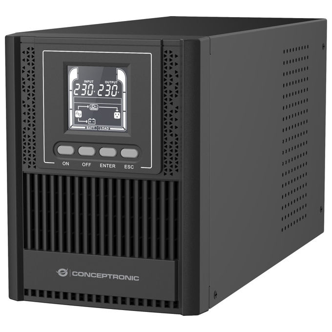 foto del prodotto conceptronic zeus52e1k ups doppia conversione 1 kva 900w 4 prese lcd gruppo continuita 
