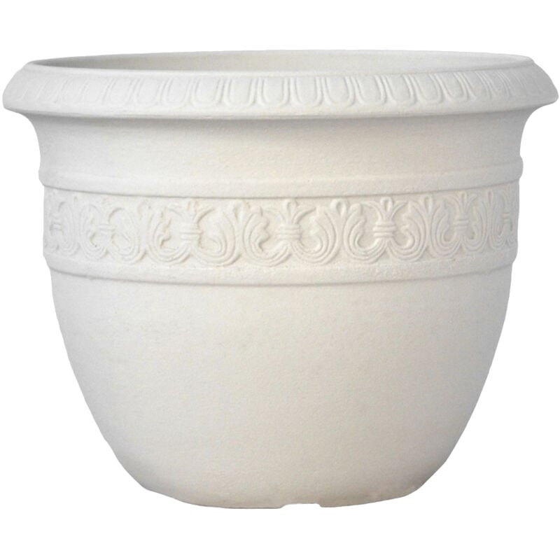 foto del prodotto conchino decorato ostuni d.40xh32cm bianco perla