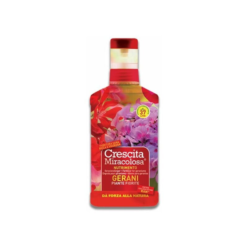 foto del prodotto concime liquido gerani e piante fiorite ml 750 crescita miracolosa