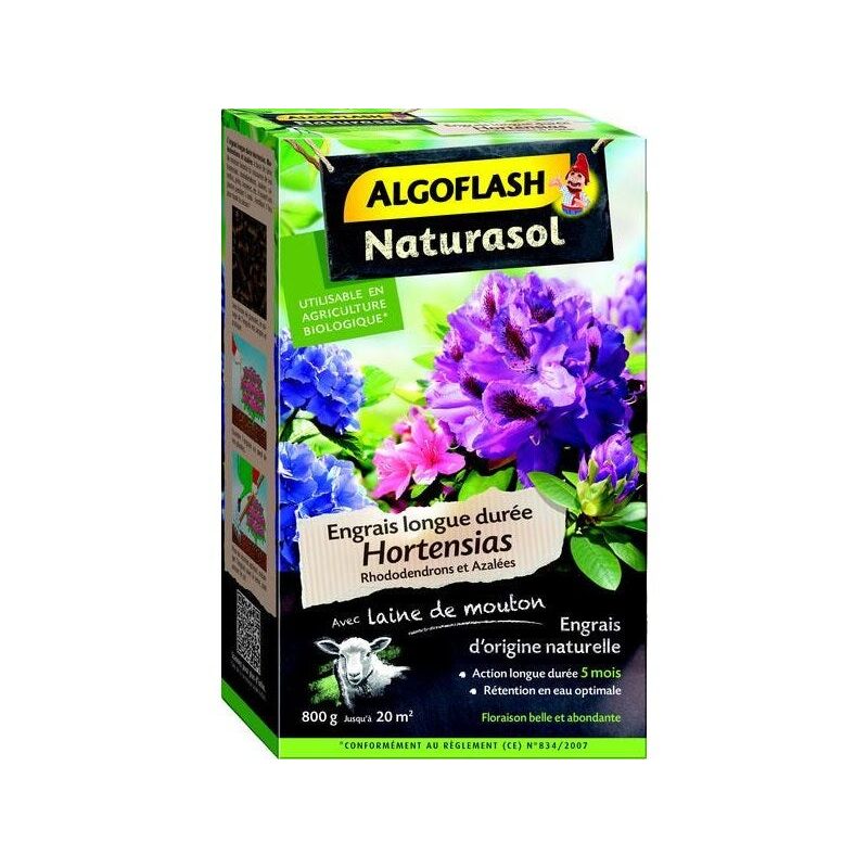 foto del prodotto concime naturale per ortensie algoflash naturasol 800 g algoflash