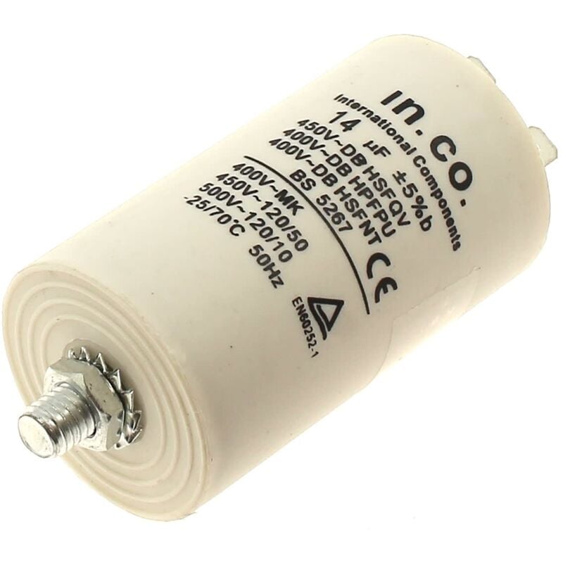 foto del prodotto condensatore 14 f 400v c00019740 per lavatrice indesit