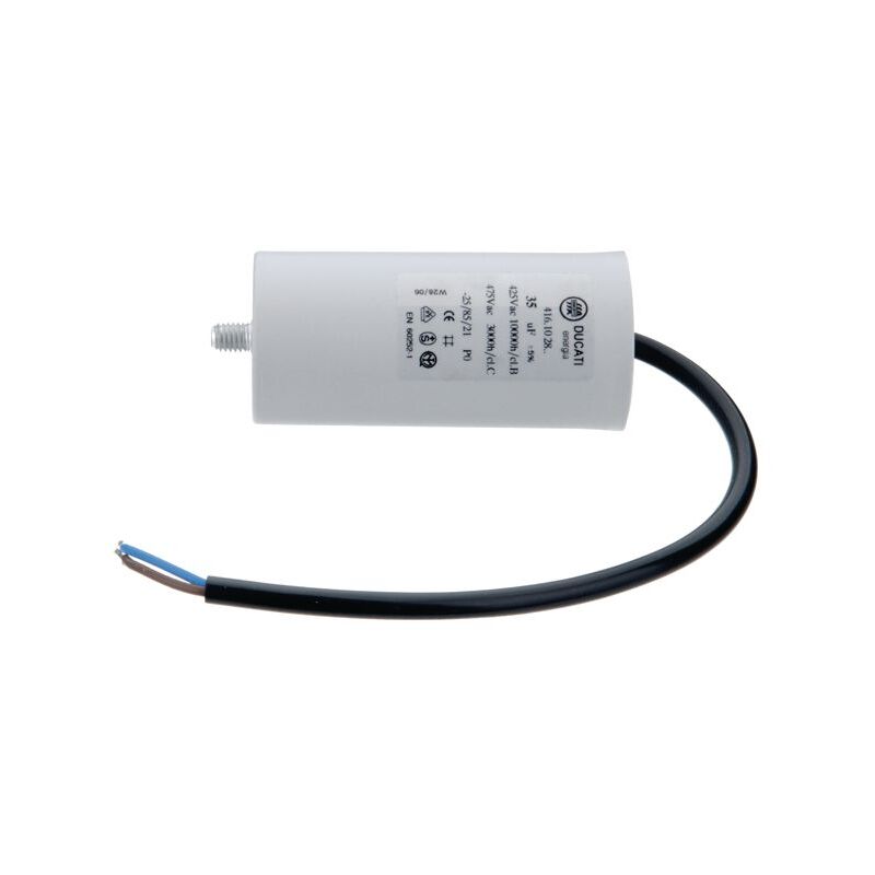foto del prodotto condensatore 25 f 250v con cavo e codolo duc416044247 per motori