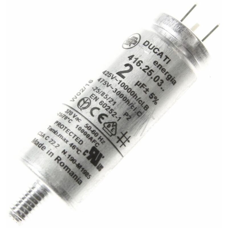 foto del prodotto condensatore 2mf ducati asciugatrice rex aeg electrolux ducati