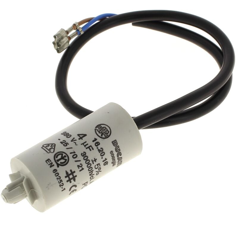 foto del prodotto condensatore 4 f 400v fili per frigorifero candy