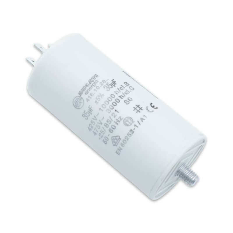 foto del prodotto condensatore 450v 35 uf con doppio faston codolo