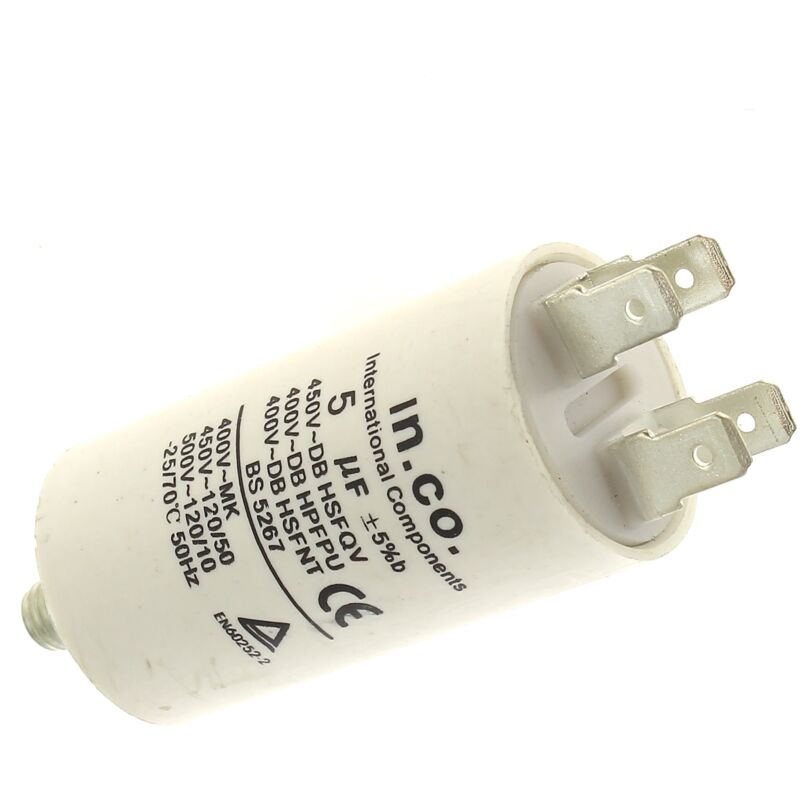 foto del prodotto condensatore 5 f 400v per lavastoviglie bosch