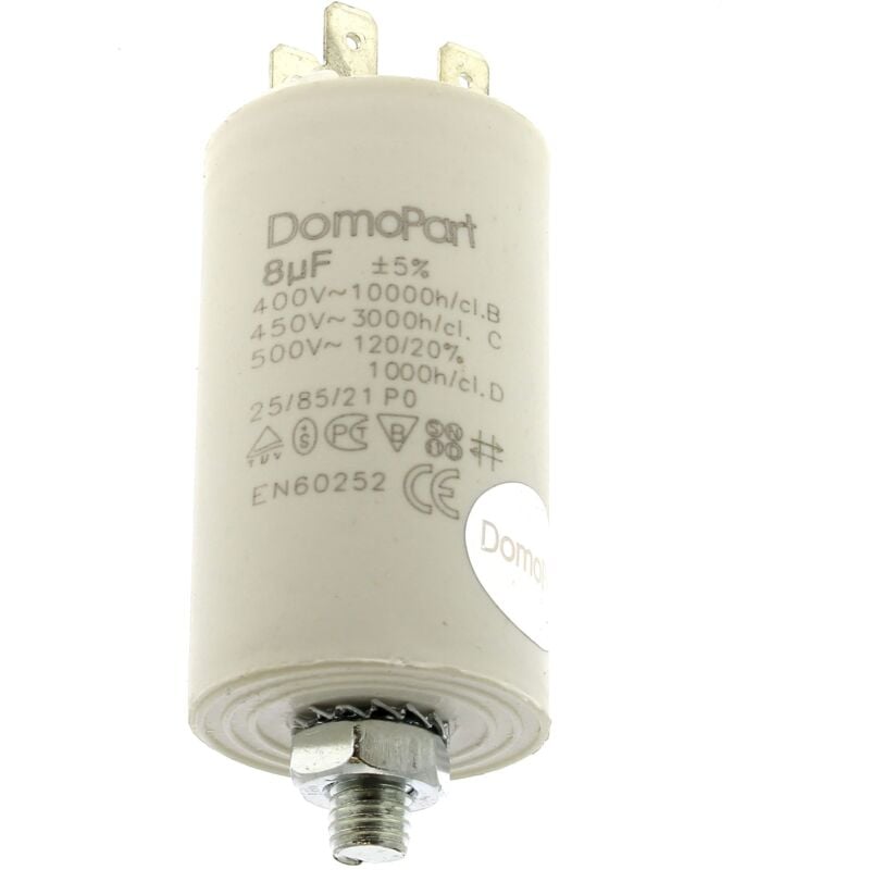 foto del prodotto condensatore 8 f 400v per asciugatrice bosch