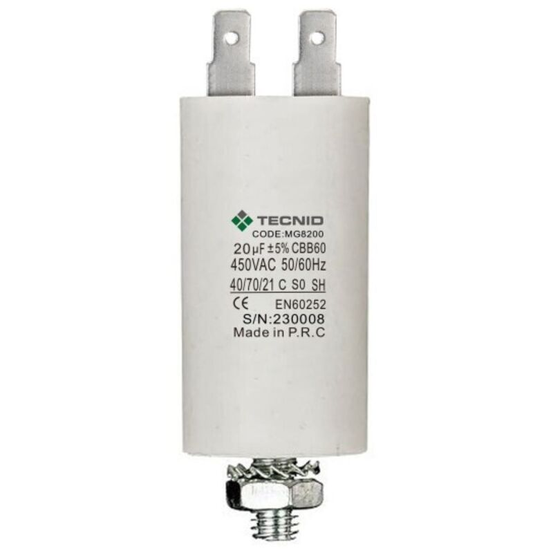 foto del prodotto condensatore capacitore 20 f 20uf 20 f 450v 50 60hz