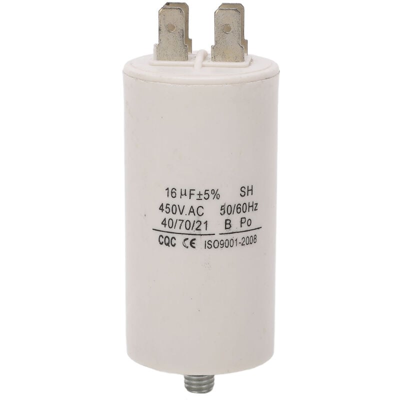 foto del prodotto condensatore di funzionamento cbb60 condensatore motore cilindro a doppio inserto per elettrodomestici per lavatrice 450v 16uf eosnow