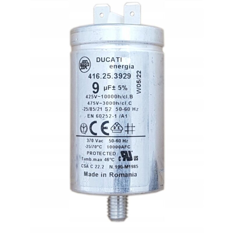 foto del prodotto condensatore ducati 9mf 05 asciugatrice rex electrolux beko vite dado