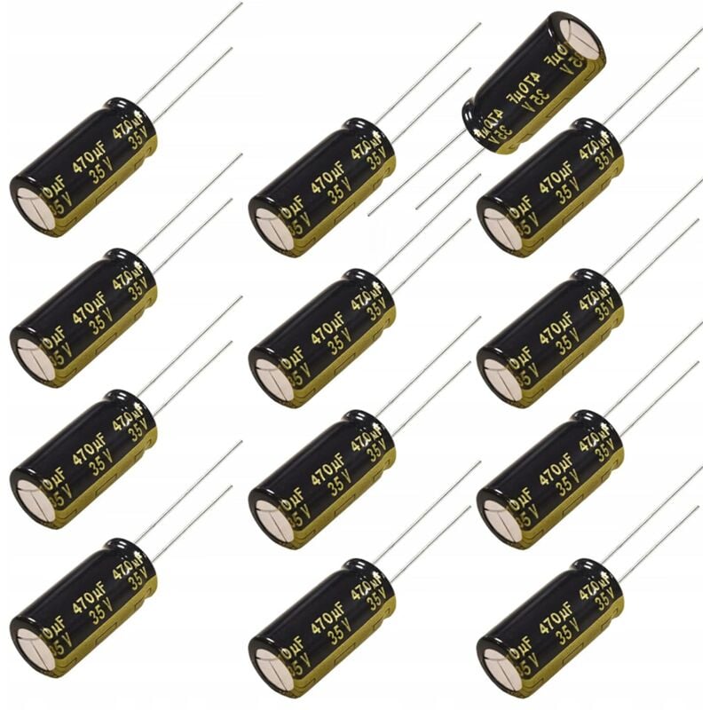 foto del prodotto condensatore elettrolitico low esr 470uf 35v 10x17mm passo 5mm 10pz.