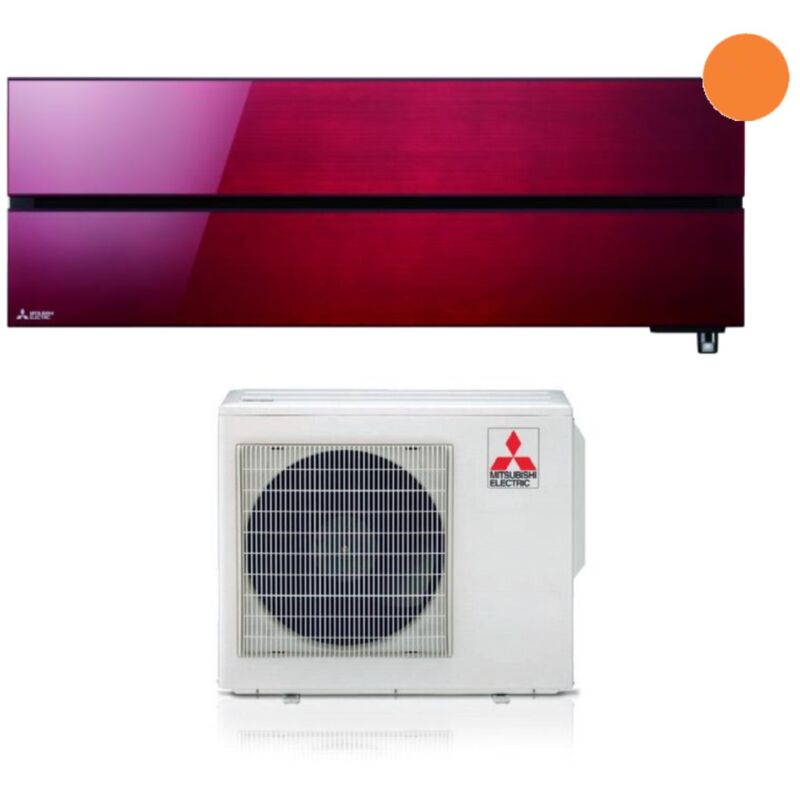 foto del prodotto condizionatore mitsubishi electric kirigamine style 9000 btu ruby red r-32 wi-fi integrato