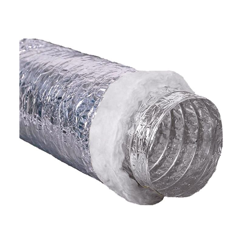 foto del prodotto condotto fessibile afonico in alluminio multistrato isolato condotto fless. alluminio microforato isolato poliestere d.203 mt.10