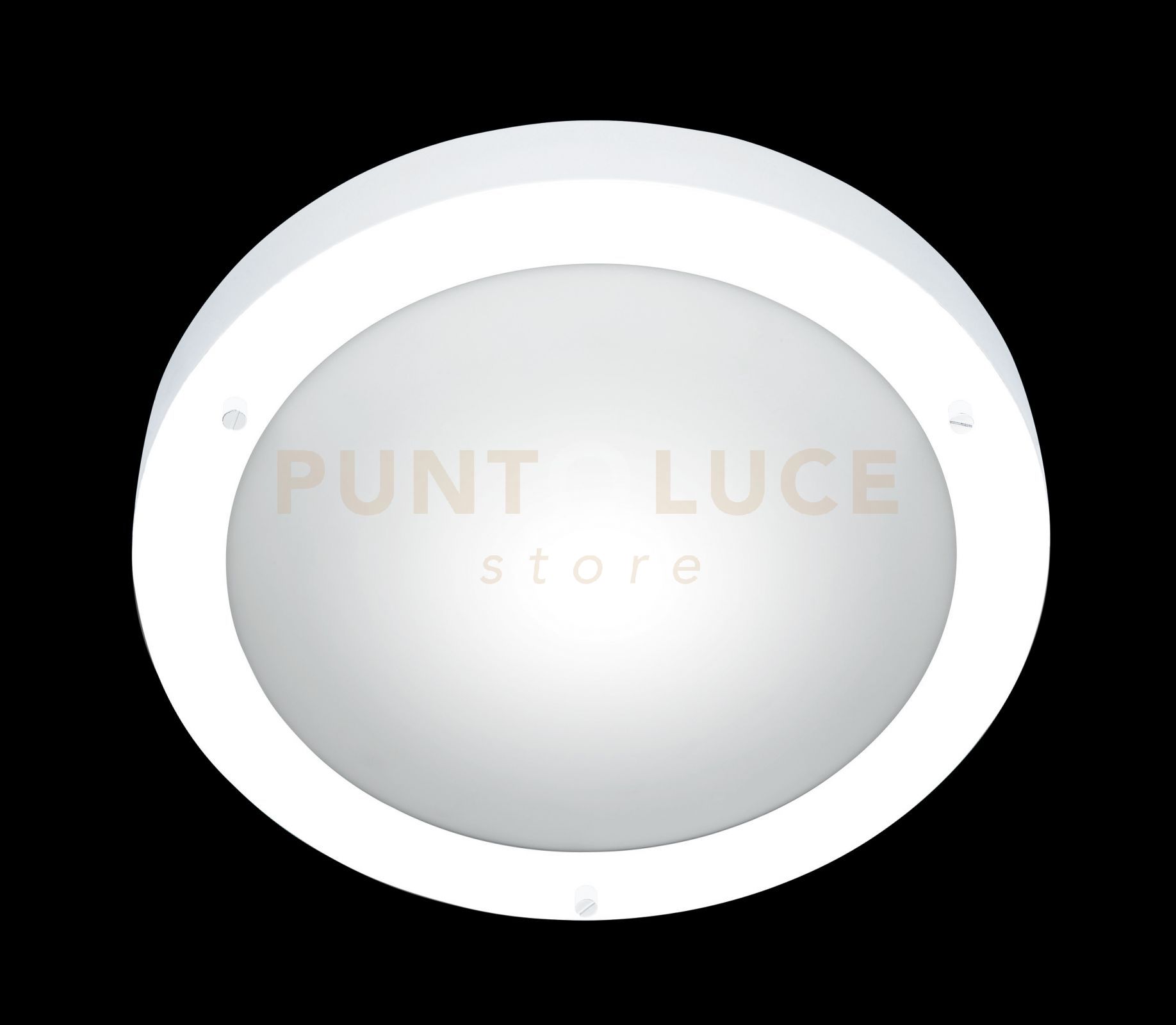 foto del prodotto condus plafoniera da bagno tonda bianca + vetro d.32cm attacco e27 1 luce