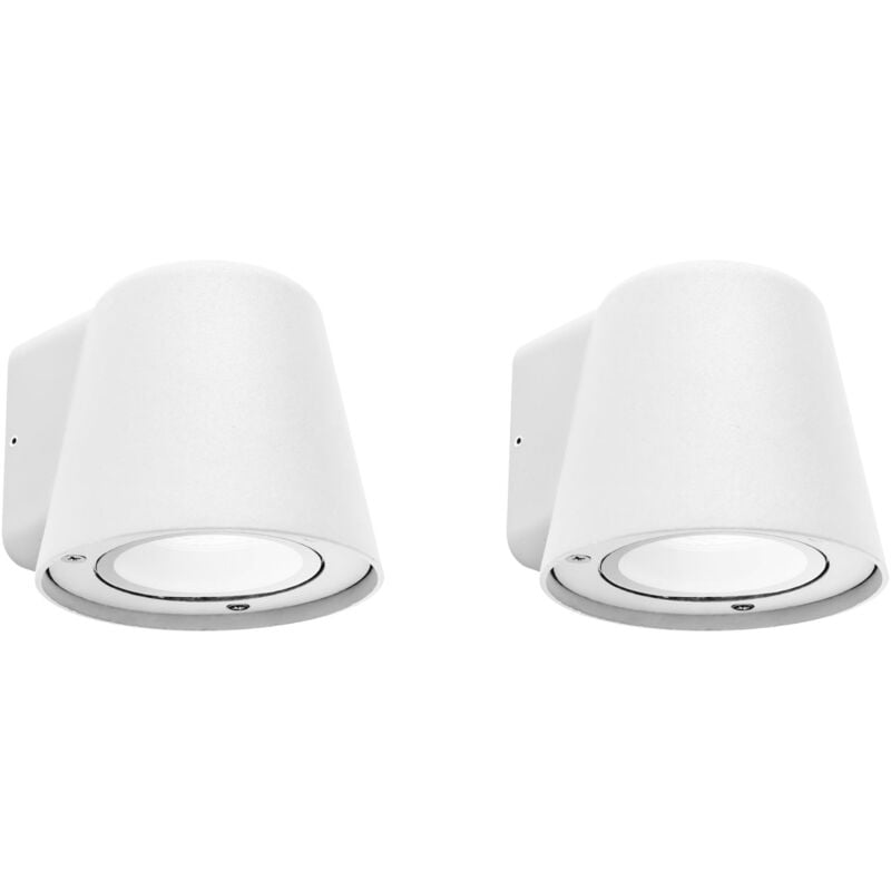 foto del prodotto cone 2 apliques de pared exterior de 1 foco gu10 con ip44 de color blanco