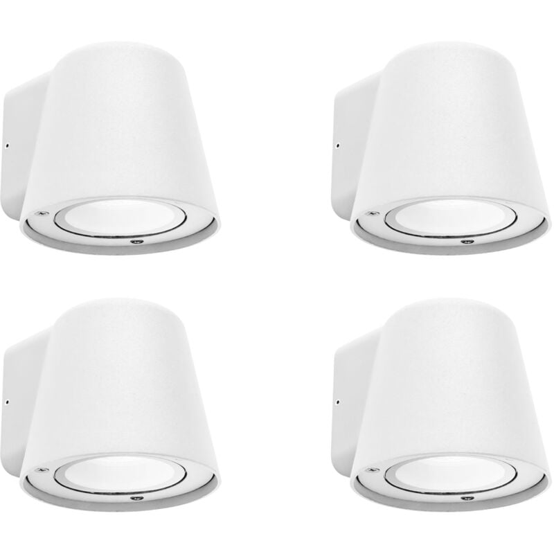 foto del prodotto cone 4 apliques de pared exterior de 1 foco gu10 con ip44 de color blanco