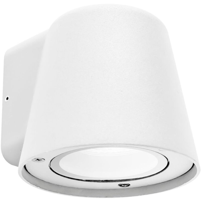 foto del prodotto cone aplique de uso exterior para bombilla gu10 en color blanco