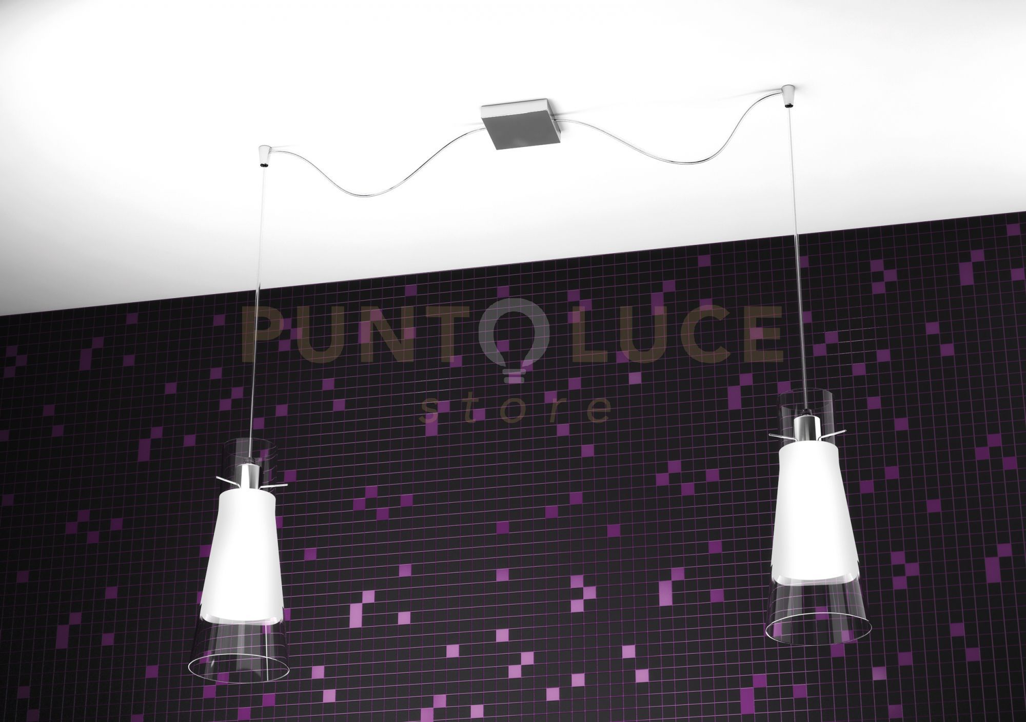 foto del prodotto cone sospensione 2 luci spostabili 1079-s2-s