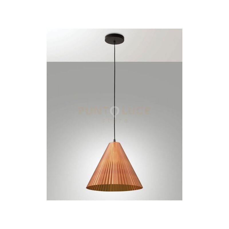 foto del prodotto cone sospensione arancio 1 luce attacco e27 in metallo e plastica riciclata